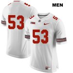 Men's NCAA Ohio State Buckeyes Davon Hamilton #53 College Stitched No Name Authentic Nike White Football Jersey UZ20O62JE